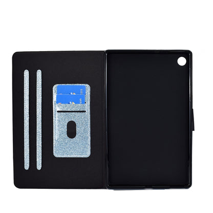 For Samsung Galaxy Tab A11 / A9 Glitter Powder Leather Tablet Case(Blue) by bashfashion