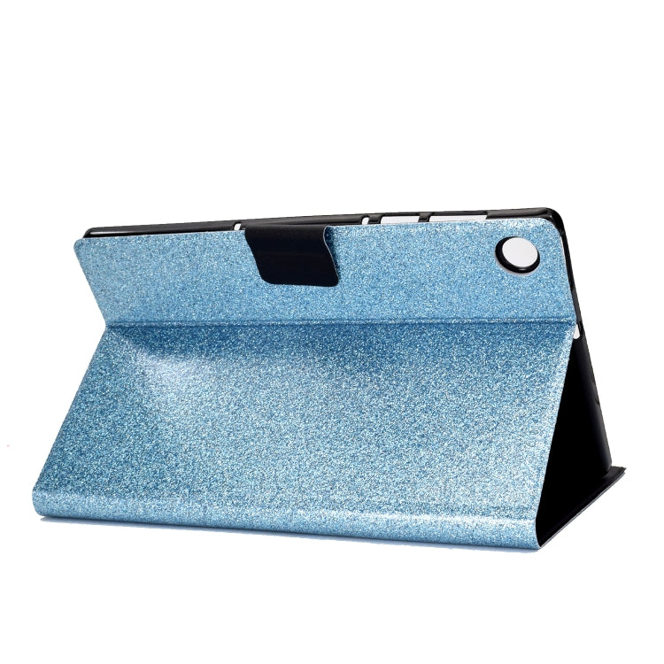 For Samsung Galaxy Tab A11 / A9 Glitter Powder Leather Tablet Case(Blue) by bashfashion