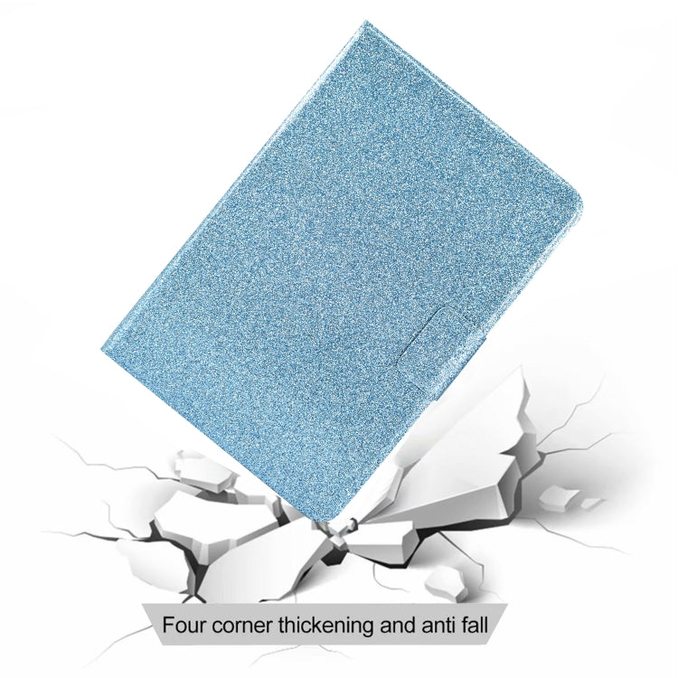 For Samsung Galaxy Tab A11 / A9 Glitter Powder Leather Tablet Case(Blue) by bashfashion