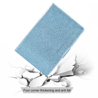 For Samsung Galaxy Tab A11 / A9 Glitter Powder Leather Tablet Case(Blue) by bashfashion