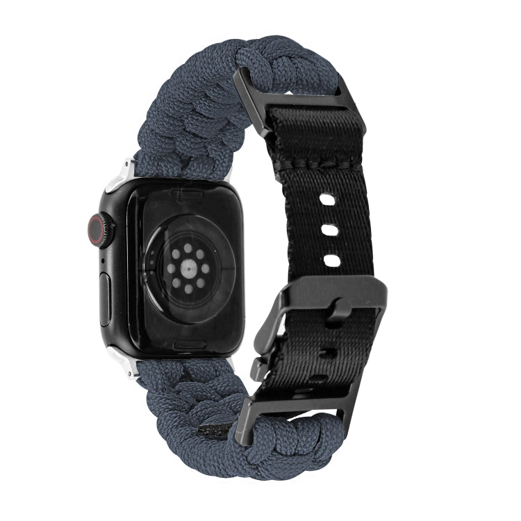 For Apple Watch Ultra 49mm Paracord Plain Braided Webbing Buckle Watch Band(Grey) by bashfashion