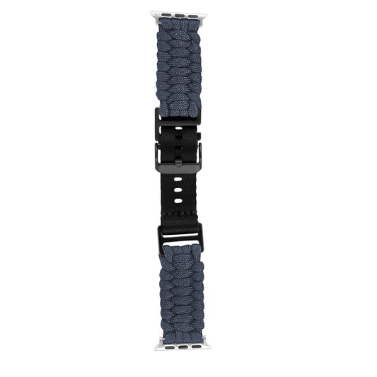 For Apple Watch Series 7 45mm Paracord Plain Braided Webbing Buckle Watch Band(Grey) by bashfashion