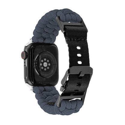 For Apple Watch Series 7 45mm Paracord Plain Braided Webbing Buckle Watch Band(Grey) by bashfashion