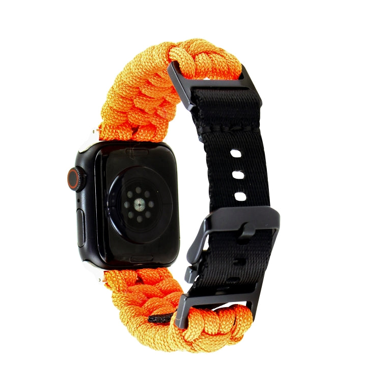 For Apple Watch Series 5 44mm Paracord Plain Braided Webbing Buckle Watch Band(Orange) by bashfashion