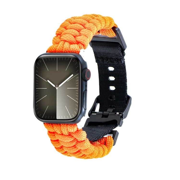 For Apple Watch Series 3 38mm Paracord Plain Braided Webbing Buckle Watch Band(Orange) by bashfashion