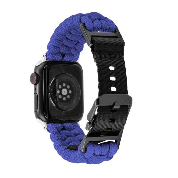 For Apple Watch Series 3 42mm Paracord Plain Braided Webbing Buckle Watch Band(Blue) by bashfashion