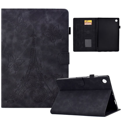 For Samsung Galaxy Tab A11 / A9 Embossed Tower Flip Leather Tablet Case(Black) by bashfashion