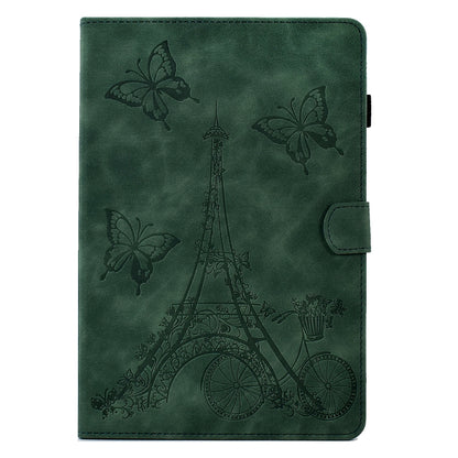 For Samsung Galaxy Tab A11 / A9 Embossed Tower Flip Leather Tablet Case(Green) by bashfashion