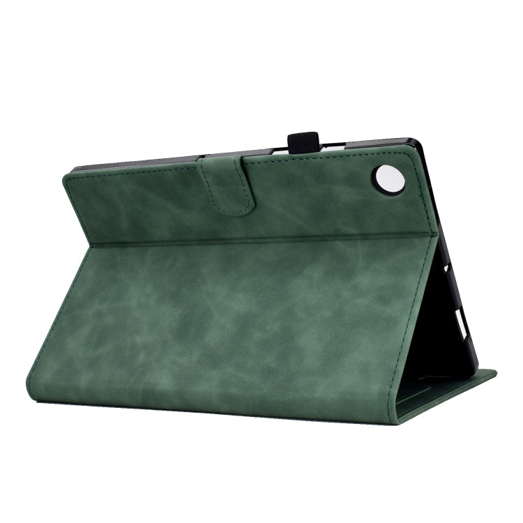 For Samsung Galaxy Tab A11 / A9 Embossed Tower Flip Leather Tablet Case(Green) by bashfashion