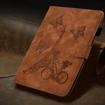 For Samsung Galaxy Tab A11 / A9 Embossed Tower Flip Leather Tablet Case(Brown) by bashfashion