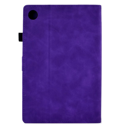 For Samsung Galaxy Tab A11 / A9 Embossed Tower Flip Leather Tablet Case(Purple) by bashfashion