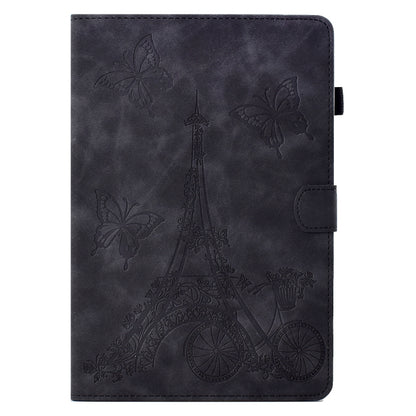 For Samsung Galaxy Tab A11+ / A9+ Embossed Tower Flip Leather Tablet Case with Sleep / Wake-up Function(Black) by bashfashion
