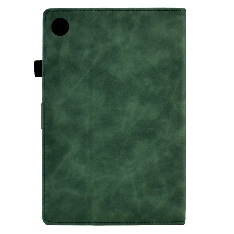 For Samsung Galaxy Tab A11+ / A9+ Embossed Tower Flip Leather Tablet Case with Sleep / Wake-up Function(Green) by bashfashion