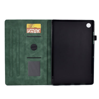 For Samsung Galaxy Tab A11+ / A9+ Embossed Tower Flip Leather Tablet Case with Sleep / Wake-up Function(Green) by bashfashion