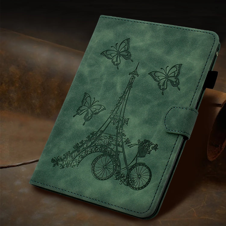 For Samsung Galaxy Tab A11+ / A9+ Embossed Tower Flip Leather Tablet Case with Sleep / Wake-up Function(Green) by bashfashion