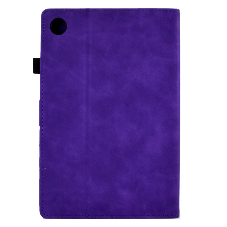 For Samsung Galaxy Tab A11+ / A9+ Embossed Tower Flip Leather Tablet Case with Sleep / Wake-up Function(Purple) by bashfashion