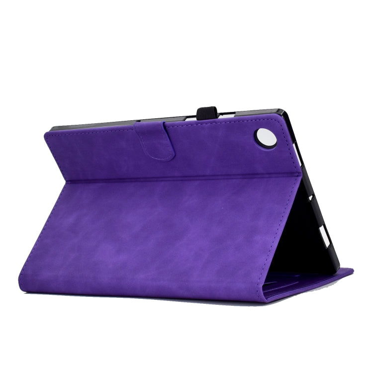 For Samsung Galaxy Tab A11+ / A9+ Embossed Tower Flip Leather Tablet Case with Sleep / Wake-up Function(Purple) by bashfashion