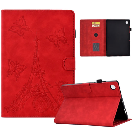For Samsung Galaxy Tab A11+ / A9+ Embossed Tower Flip Leather Tablet Case with Sleep / Wake-up Function(Red) by bashfashion