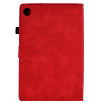 For Samsung Galaxy Tab A11+ / A9+ Embossed Tower Flip Leather Tablet Case with Sleep / Wake-up Function(Red) by bashfashion