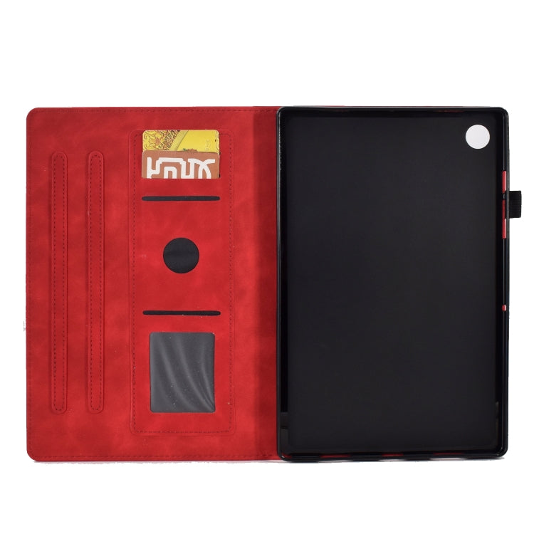For Samsung Galaxy Tab A11+ / A9+ Embossed Tower Flip Leather Tablet Case with Sleep / Wake-up Function(Red) by bashfashion