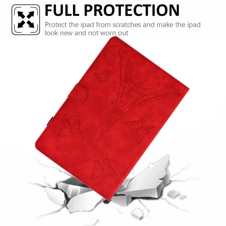 For Samsung Galaxy Tab A11+ / A9+ Embossed Tower Flip Leather Tablet Case with Sleep / Wake-up Function(Red) by bashfashion
