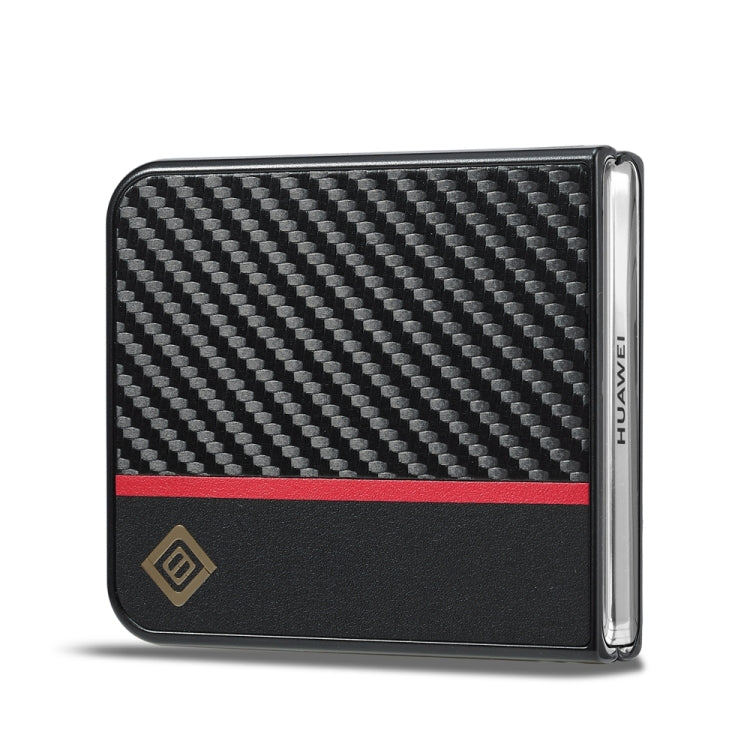 For Huawei P50 Pocket LC.IMEEKE 3 in 1 Carbon Fiber Texture Shockproof Phone Case(Black) by LC.IMEEKE