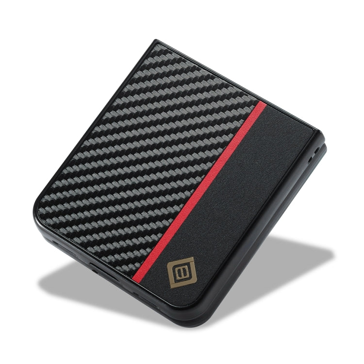 For Huawei P50 Pocket LC.IMEEKE 3 in 1 Carbon Fiber Texture Shockproof Phone Case(Black) by LC.IMEEKE