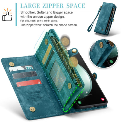 For Samsung Galaxy S23 FE CaseMe 008 Multifunctional Zipper Wallet Leather Phone Case with Lanyard(Blue) by CaseMe