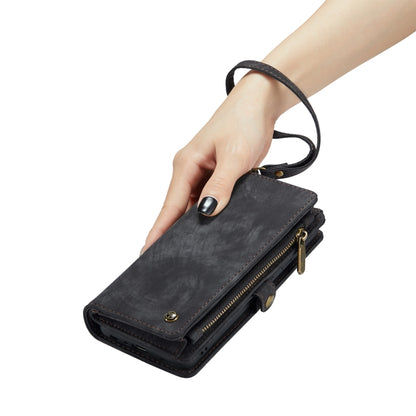 For Samsung Galaxy A25 4G CaseMe 008 Multifunctional Zipper Wallet Leather Phone Case with Lanyard(Black) by CaseMe