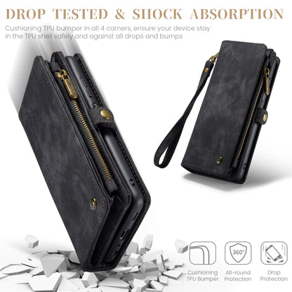 For Samsung Galaxy A25 4G CaseMe 008 Multifunctional Zipper Wallet Leather Phone Case with Lanyard(Black) by CaseMe