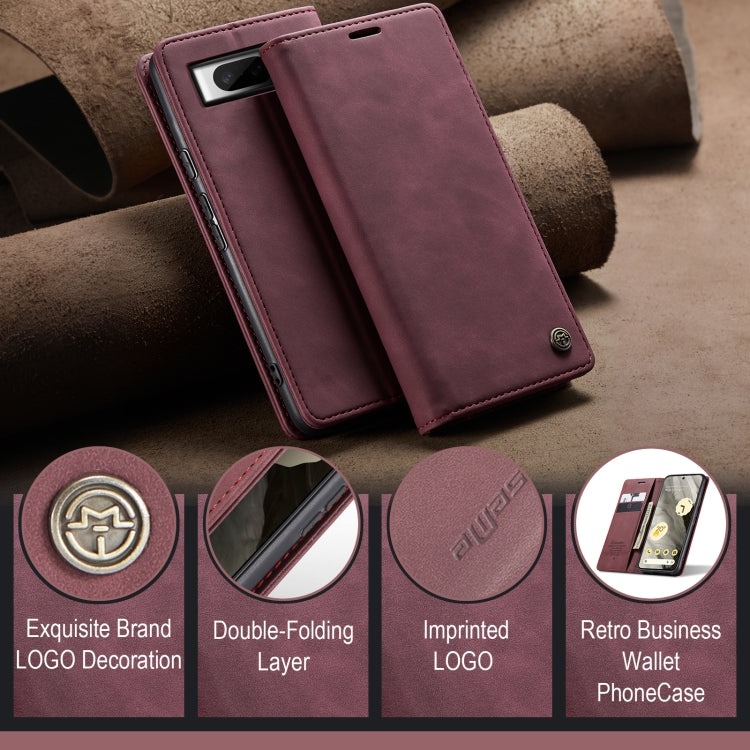 For Google Pixel 8 CaseMe 013 Multifunctional Horizontal Flip Leather Phone Case(Wine Red) by CaseMe