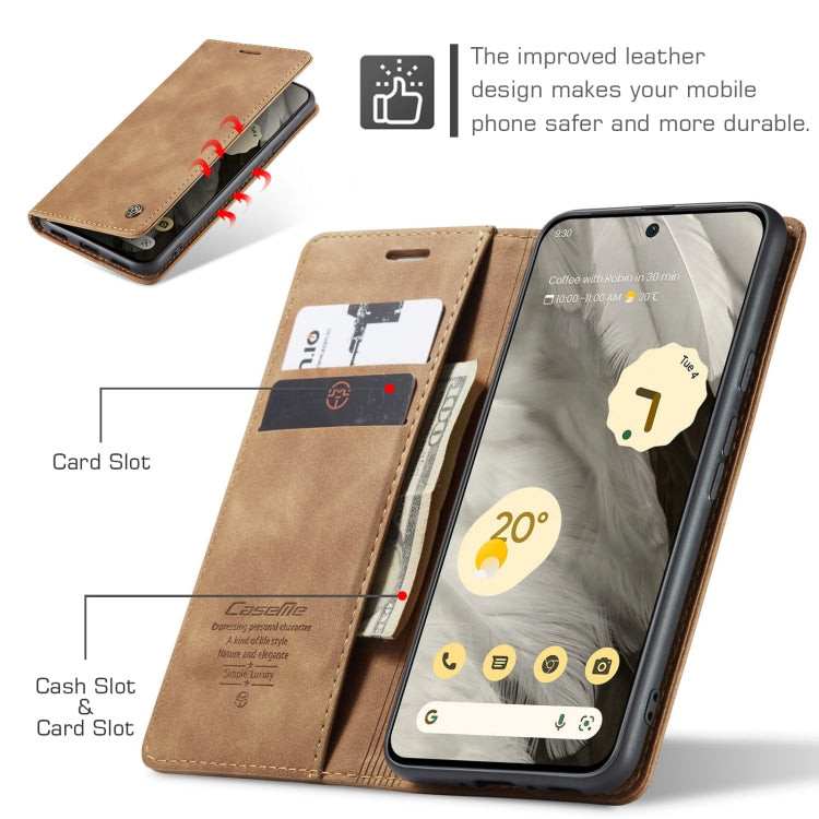 For Google Pixel 8 CaseMe 013 Multifunctional Horizontal Flip Leather Phone Case(Brown) by CaseMe