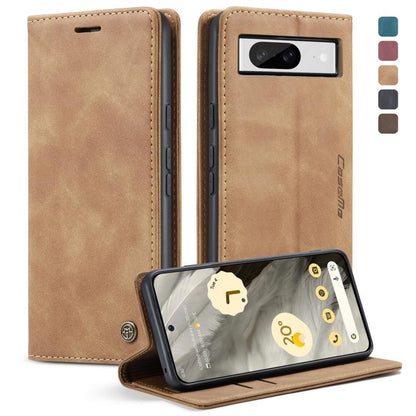 For Google Pixel 8 CaseMe 013 Multifunctional Horizontal Flip Leather Phone Case(Brown) by CaseMe