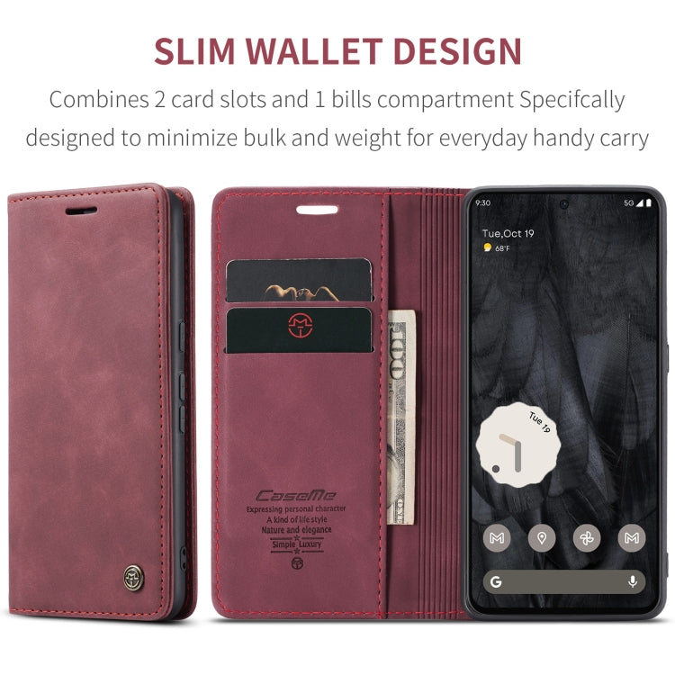 For Google Pixel 8 Pro CaseMe 013 Multifunctional Horizontal Flip Leather Phone Case(Wine Red) by CaseMe