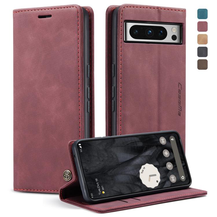For Google Pixel 8 Pro CaseMe 013 Multifunctional Horizontal Flip Leather Phone Case(Wine Red) by CaseMe