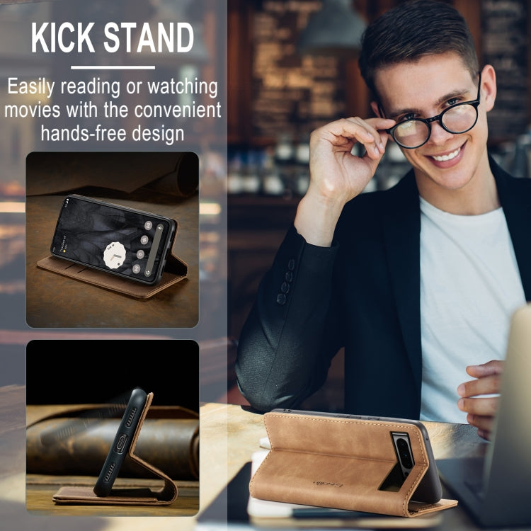 For Google Pixel 8 Pro CaseMe 013 Multifunctional Horizontal Flip Leather Phone Case(Brown) by CaseMe