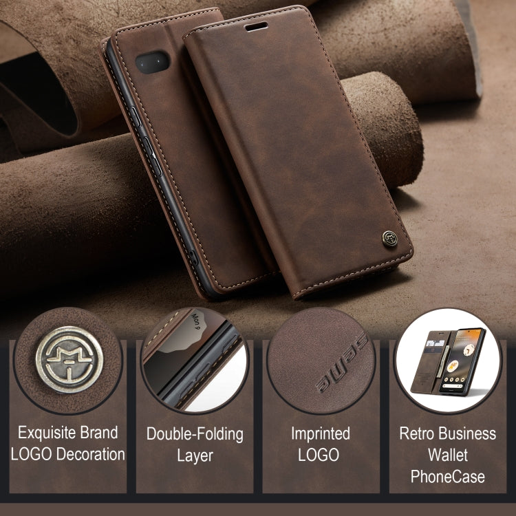 For Google Pixel 6A CaseMe 013 Multifunctional Horizontal Flip Leather Phone Case(Coffee) by CaseMe