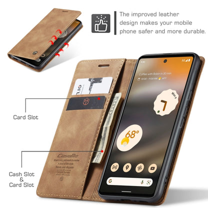 For Google Pixel 6A CaseMe 013 Multifunctional Horizontal Flip Leather Phone Case(Brown) by CaseMe