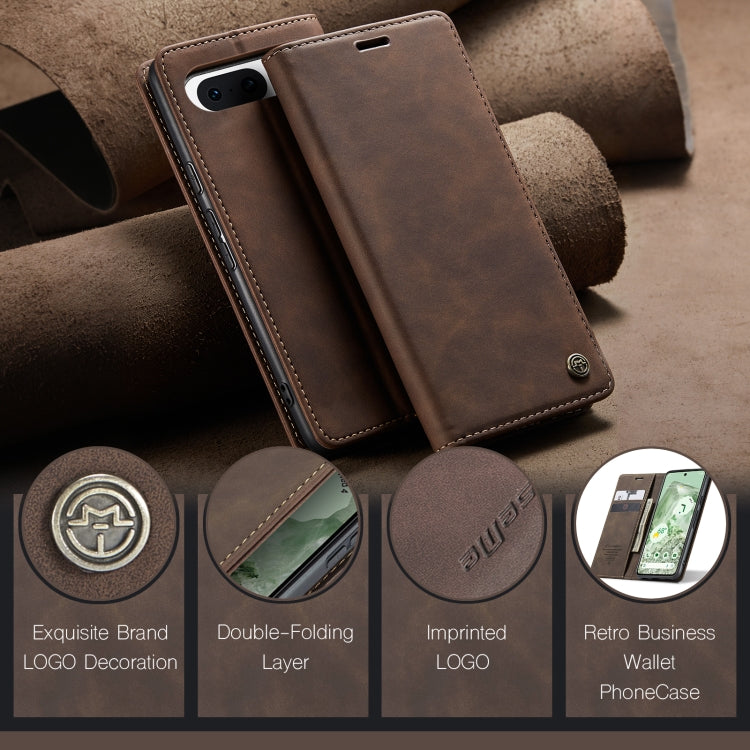 For Google Pixel 8A CaseMe 013 Multifunctional Horizontal Flip Leather Phone Case(Coffee) by CaseMe