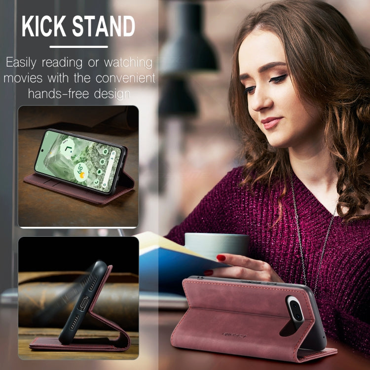 For Google Pixel 8A CaseMe 013 Multifunctional Horizontal Flip Leather Phone Case(Wine Red) by CaseMe