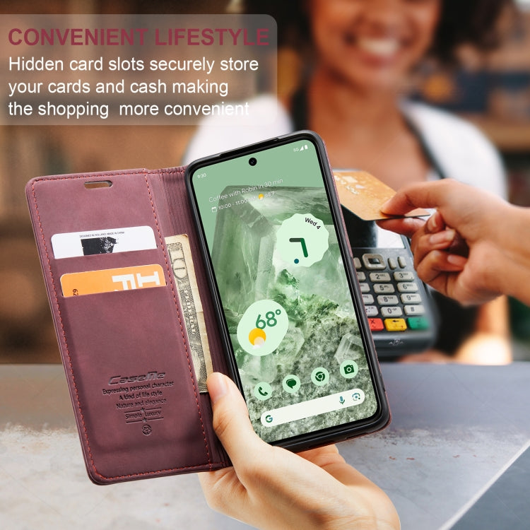 For Google Pixel 8A CaseMe 013 Multifunctional Horizontal Flip Leather Phone Case(Wine Red) by CaseMe
