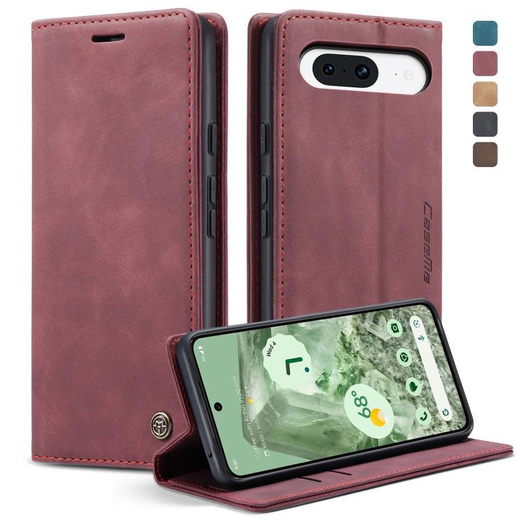 For Google Pixel 8A CaseMe 013 Multifunctional Horizontal Flip Leather Phone Case(Wine Red) by CaseMe