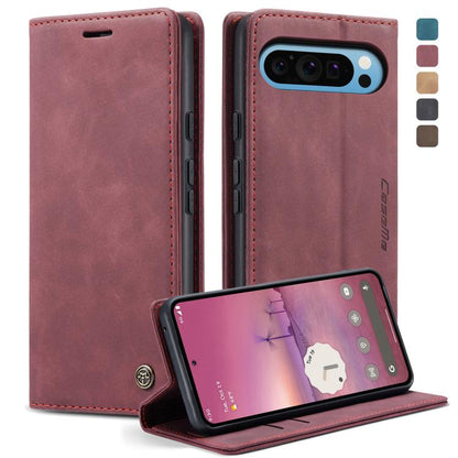 For Google Pixel 10 Pro XL / 9 Pro XL CaseMe 013 Multifunctional Horizontal Flip Leather Phone Case(Wine Red) by CaseMe