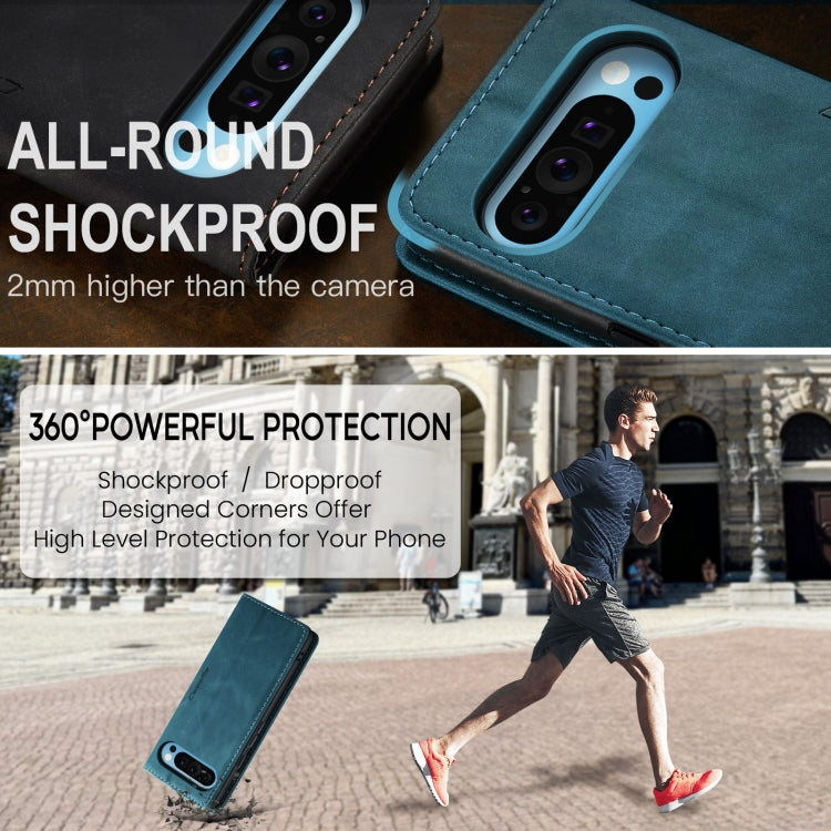 For Google Pixel 10 Pro XL / 9 Pro XL CaseMe 013 Multifunctional Horizontal Flip Leather Phone Case(Blue) by CaseMe