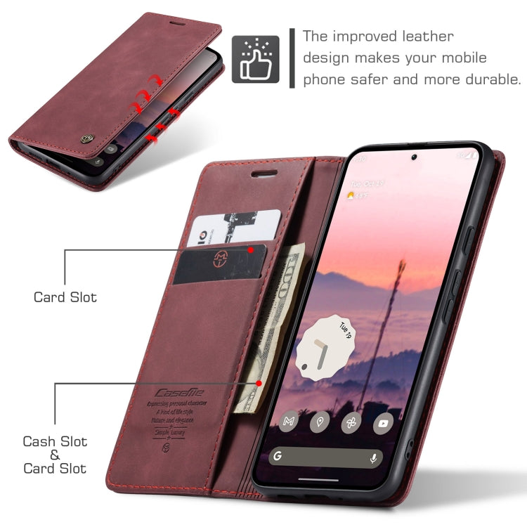 For Google Pixel 10 / 10 Pro / 9 CaseMe 013 Multifunctional Horizontal Flip Leather Phone Case(Wine Red) by CaseMe