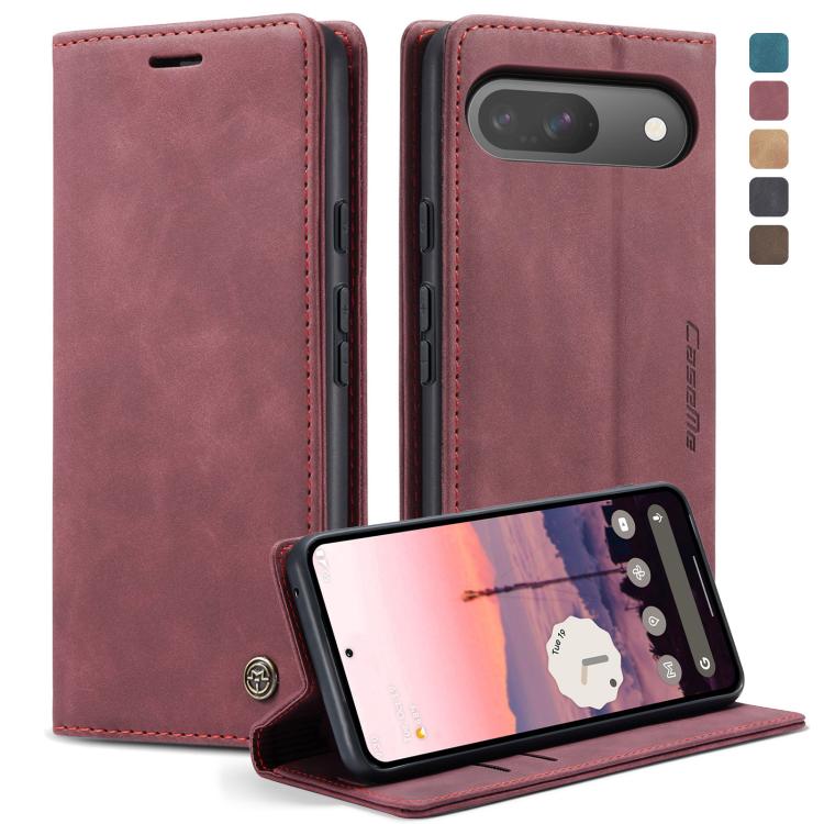 For Google Pixel 10 / 10 Pro / 9 CaseMe 013 Multifunctional Horizontal Flip Leather Phone Case(Wine Red) by CaseMe