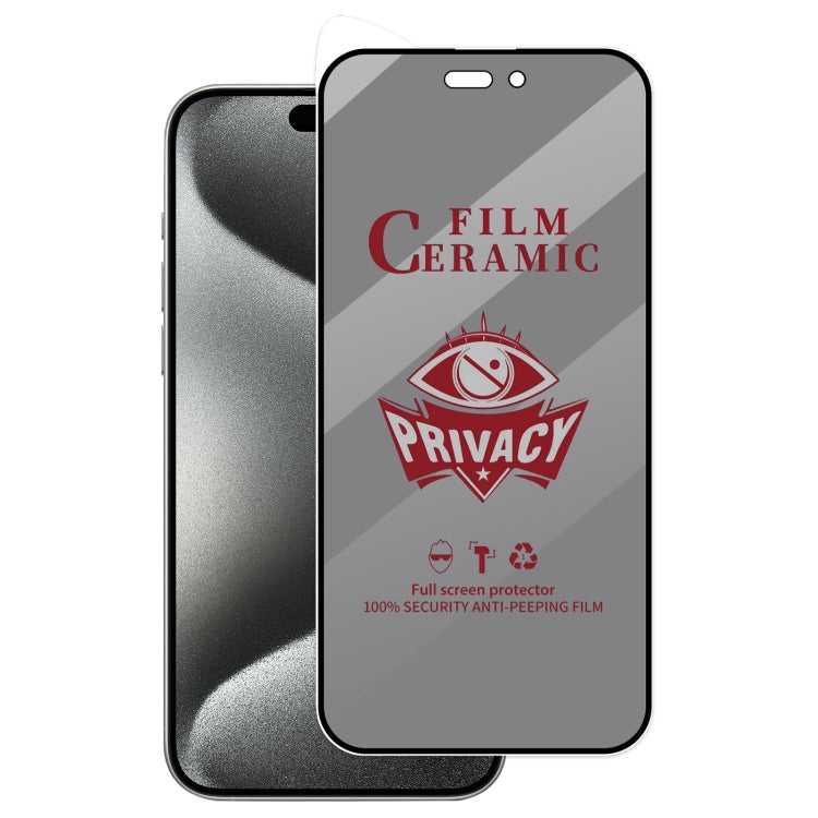 For iPhone 15 Pro Full Coverage HD Privacy Ceramic Film by bashfashion