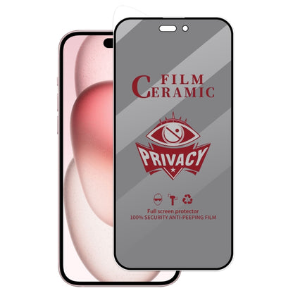 For iPhone 15 Full Coverage HD Privacy Ceramic Film by bashfashion