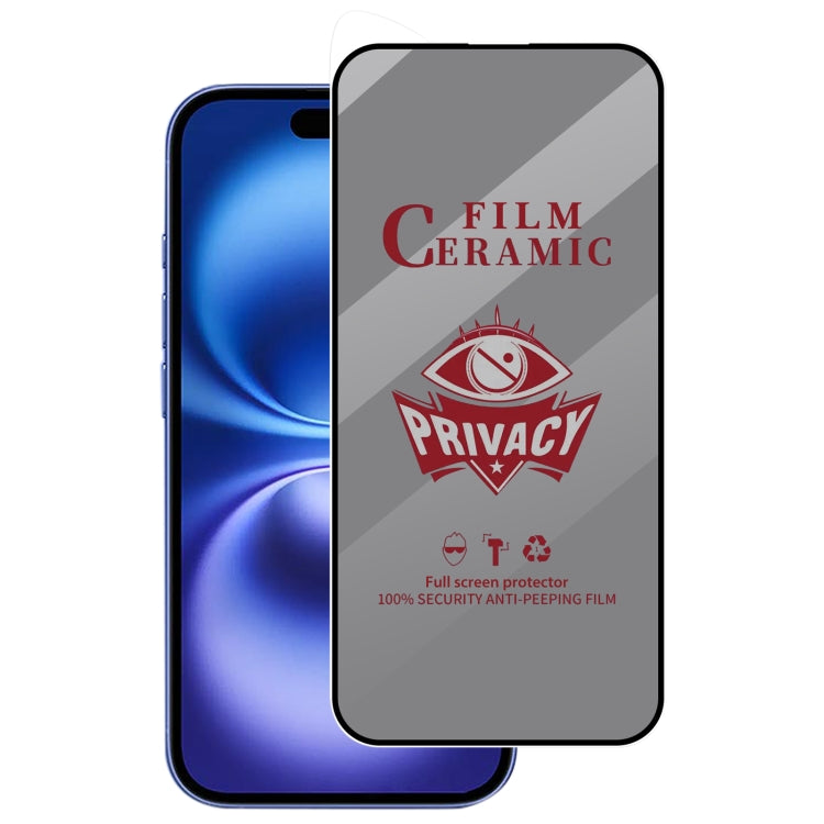 For iPhone 16 Full Coverage HD Privacy Ceramic Film by bashfashion