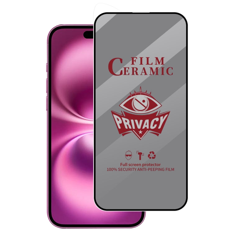 For iPhone 16 Plus Full Coverage HD Privacy Ceramic Film by bashfashion